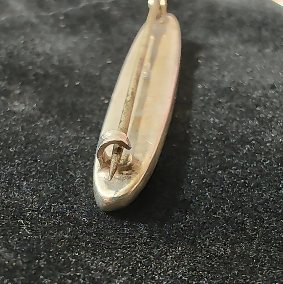 Victorian Era Sterling Silver Abalone Shell Bar Brooch Pin Antique - Picture 7 of 12